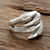 Sterling silver band ring, 'Dragon's Claws' - Sterling Silver Dragon Claw Band Ring from India (image 2b) thumbail