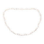 Sterling silver link necklace, 'Rings and Teardrops' - Unisex Sterling Silver Link Necklace Crafted in India