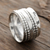 Sterling silver spinner ring, 'Rotating Style' - Patterned Sterling Silver Spinner Ring from India