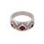 Garnet band ring, 'Radiant Squares' - Garnet Band Ring Crafted in India thumbail