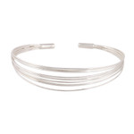 Sterling silver cuff bracelet, 'Gleaming Delight' - Sterling Silver Cuff Bracelet Crafted in India