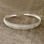 Sterling silver cuff bracelet, 'Gleaming Delight' - Sterling Silver Cuff Bracelet Crafted in India