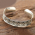 Sterling silver cuff bracelet, 'Om Parade' - Sterling Silver Om Cuff Bracelet from India (image 2) thumbail