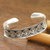 Sterling silver cuff bracelet, 'Om Parade' - Sterling Silver Om Cuff Bracelet from India (image 2b) thumbail