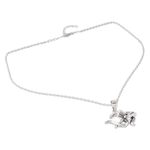 Sterling silver pendant necklace, 'Shiva's Grace' - Sterling Silver Shiva Trident Pendant Necklace from India