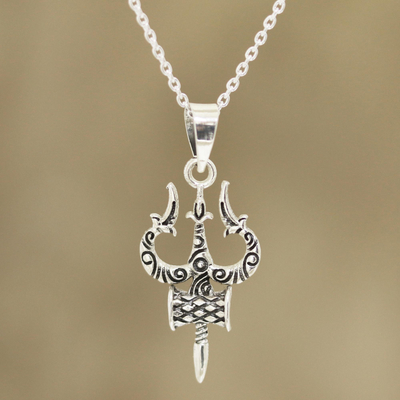 Sterling silver pendant necklace, Shivas Might