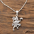 Sterling silver pendant necklace, 'Compassionate Hanuman' - Sterling Silver Hanuman Pendant Necklace from India (image 2b) thumbail
