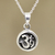 Collar colgante de plata de ley, 'Om pensativo' - Collar colgante de plata de ley que representa el símbolo de Om