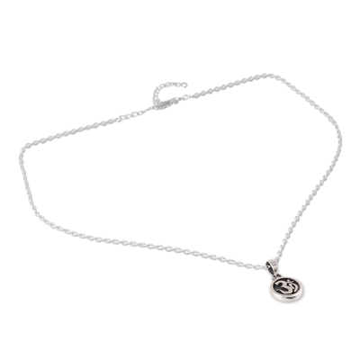 Sterling Silver Pendant Necklace Depicting Om Symbol