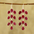 Ruby dangle earrings, 'Leaf Cascade' - 40-Carat Ruby Dangle Earrings from India (image 2) thumbail