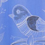 'Spring Delight' - Signed Blue Folk Art Painting of a Bird from India