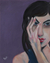 'Thoughts' - Signed Expressionist Painting of a Woman from India thumbail