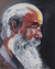 „Sadhu I“ – signiertes realistisches Gemälde eines Sadhu im Profil aus Indien