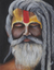 'Sadhu II' - Signed Realist Painting of a Bearded Sadhu from India