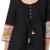Cotton tunic, 'Midnight Peacock' - Peacock Printed Cotton Tunic from India (image 2b) thumbail