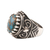 Men's sterling silver ring, 'Worldly' - Men's Sterling Silver and Composite Turquoise Ring (image 2b) thumbail