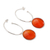 Carnelian dangle earrings, 'Sumptuous Glow' - Faceted Oval Carnelian and Sterling Silver Dangle Earrings