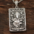 Collar colgante de plata de ley, 'Mahaganapati' - Collar rectangular Ganesha de plata de ley de la India