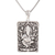 Anhänger-Halskette aus Sterlingsilber, 'Mahaganapati'. - Rechteckige Ganesha-Halskette aus Sterlingsilber aus Indien