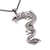 Men's sterling silver pendant necklace, 'Dragon Majesty' - Wavy Men's Sterling Silver Dragon Necklace from India thumbail