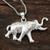 Sterling silver pendant necklace, 'Elephant Companion' - Sterling Silver Pendant Necklace Depicting an Elephant