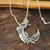 Anhänger-Halskette aus Sterlingsilber, 'Drachenhalbmond'. - Drachenhalbmondkette aus Sterlingsilber mit Anhängern aus Indien