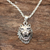 Sterling silver pendant necklace, 'Fascinating Wolf' - Sterling Silver Wolf Pendant Necklace from India