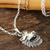 Sterling silver pendant necklace, 'Fascinating Wolf' - Sterling Silver Wolf Pendant Necklace from India