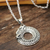 Sterling silver pendant necklace, 'Dragon Ouroboros' - Circular Sterling Silver Dragon Necklace from India (image 2b) thumbail