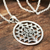 Sterling silver pendant necklace, 'Sri Yantra' - Sterling Silver Geometric Pendant Necklace from India thumbail