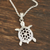 Sterling silver pendant necklace, 'Harmonious Turtle' - Sterling Silver Turtle Pendant Necklace from India