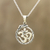 Sterling silver pendant necklace, 'Dragon Om' - Sterling Silver Dragon Om Pendant Necklace from India thumbail