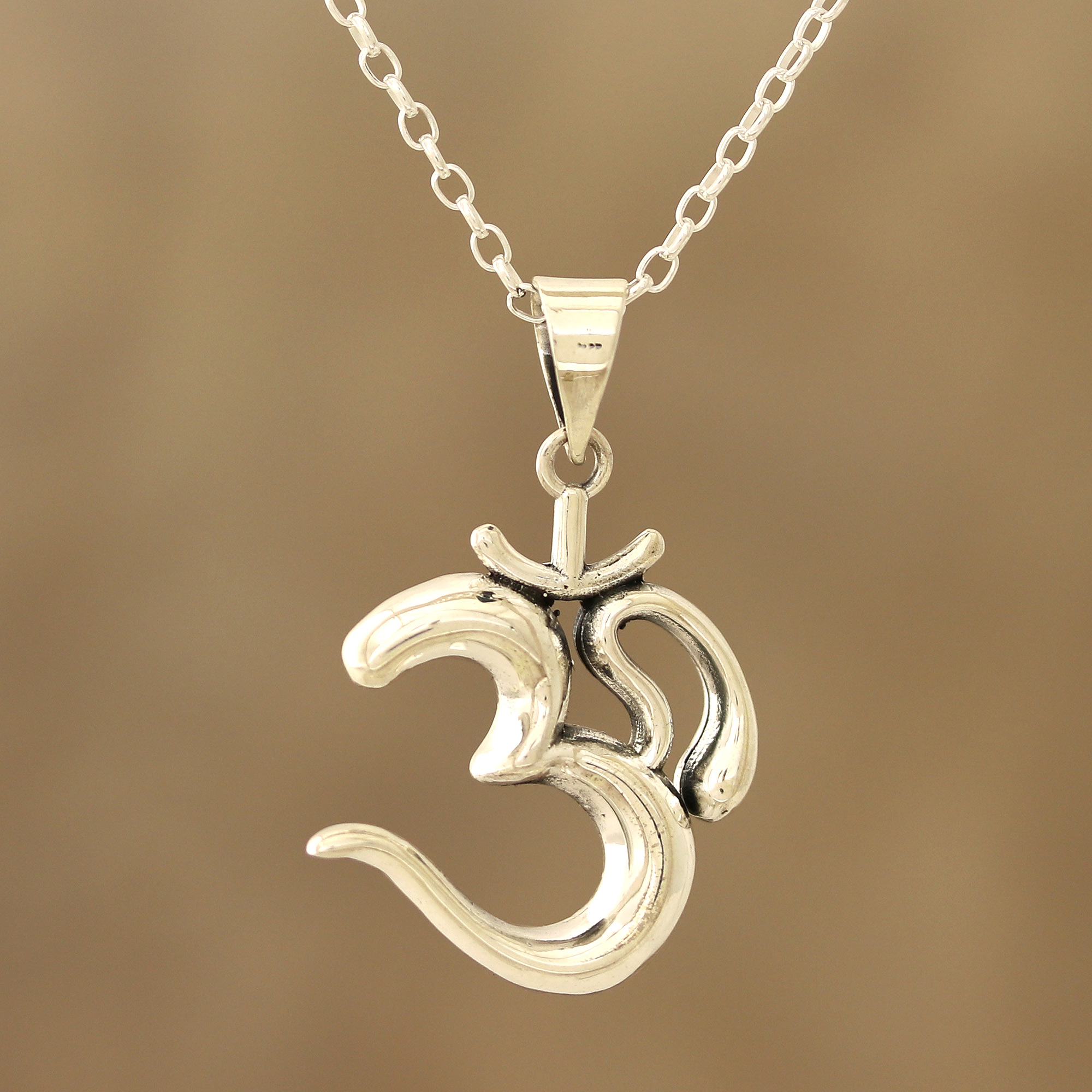 om pendant sterling silver