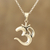 Sterling silver pendant necklace, 'Serene Om' - Shining Sterling Silver Om Pendant Necklace from India