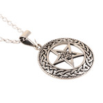 Sterling silver pendant necklace, 'Celtic Star' - Celtic Motif Sterling Star Pendant Necklace from India