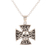 Collar con colgante de plata esterlina - Collar con colgante de cruz de calavera de plata esterlina de la India