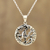 Sterling silver pendant necklace, 'Dragon Mystic' - Circular Sterling Silver Dragon Pendant Necklace from India