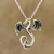 Collar colgante de plata esterlina - Collar dragón de plata de primera ley con acabados combinados