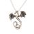 Sterling silver pendant necklace, 'Spread Dragon' - Combination-Finish Sterling Silver Dragon Necklace