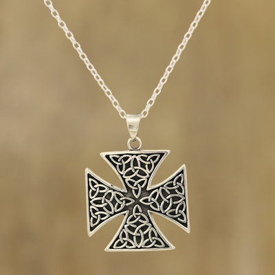 Sterling silver pendant necklace, Celtic Reverence
