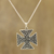 Sterling silver pendant necklace, 'Celtic Reverence' - Celtic Cross Sterling Silver Pendant Necklace from India thumbail