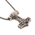 Sterling silver pendant necklace, 'Thor Bull' - Bull-Themed Sterling Silver Thor's Hammer Necklace (image 2d) thumbail
