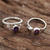 Amethyst rings, 'Glittering Harmony' (pair) - Faceted Amethyst Rings from India (Pair)