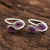 Amethyst toe rings, 'Dainty Ovals' (pair) - Oval Amethyst Toe Rings from India (Pair) (image 2) thumbail