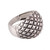 Sterling silver domed ring, 'Blissful Pattern' - Rhombus Pattern Sterling Silver Domed Ring from India