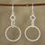 Sterling silver dangle earrings, 'Twisted Loop' - Sterling Silver Looped Dangle Earrings from India (image 2) thumbail