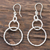 Sterling silver dangle earrings, 'Twisted Loop' - Sterling Silver Looped Dangle Earrings from India (image 2b) thumbail
