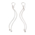 Sterling silver dangle earrings, 'Contemporary Elegance' - Wavy Sterling Silver Dangle Earrings from India
