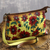Hand-painted leather sling, 'Floral Romance' - Red and Yellow Floral Motif Leather Sling from India (image 2b) thumbail