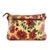 Hand-painted leather sling, 'Floral Romance' - Red and Yellow Floral Motif Leather Sling from India (image 2d) thumbail